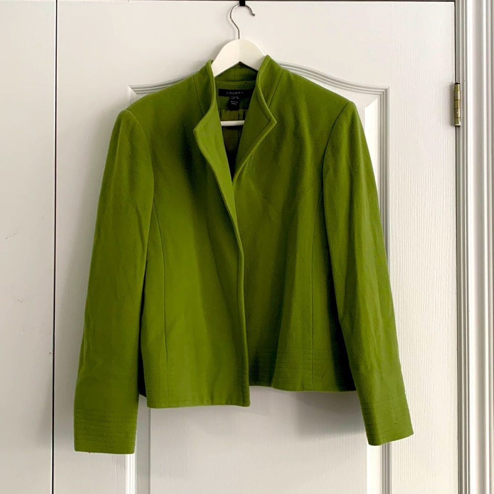 Louben Gorgeous Wool and Cashmere Jacket in Meadow Green
